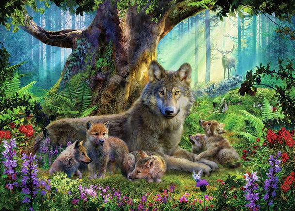 Familie wolf in het bos - Puzzel 1000 stukjes - Ravensburger 12000477