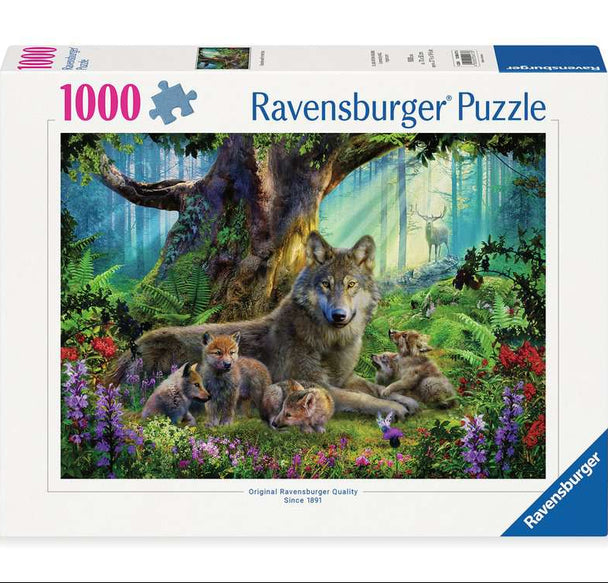 Familie wolf in het bos - Puzzel 1000 stukjes - Ravensburger 12000477