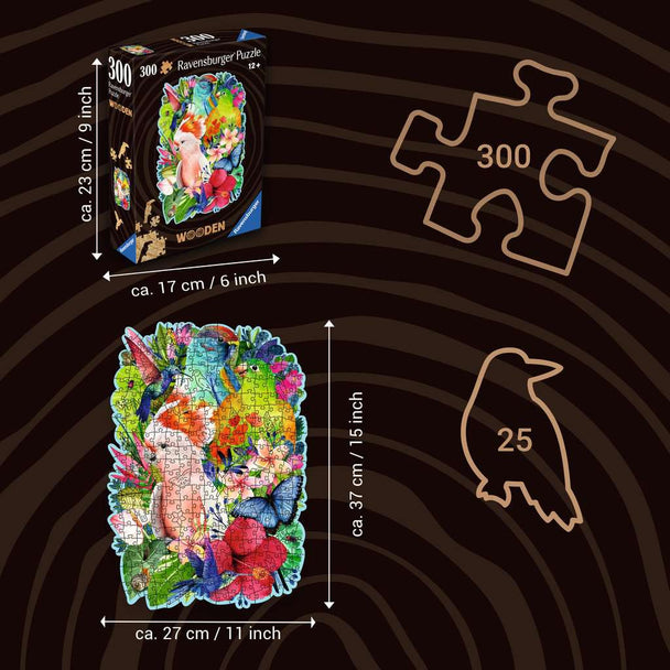 Wooden: Beautiful Birds - Puzzel 300 stukjes - Ravensburger 12000760