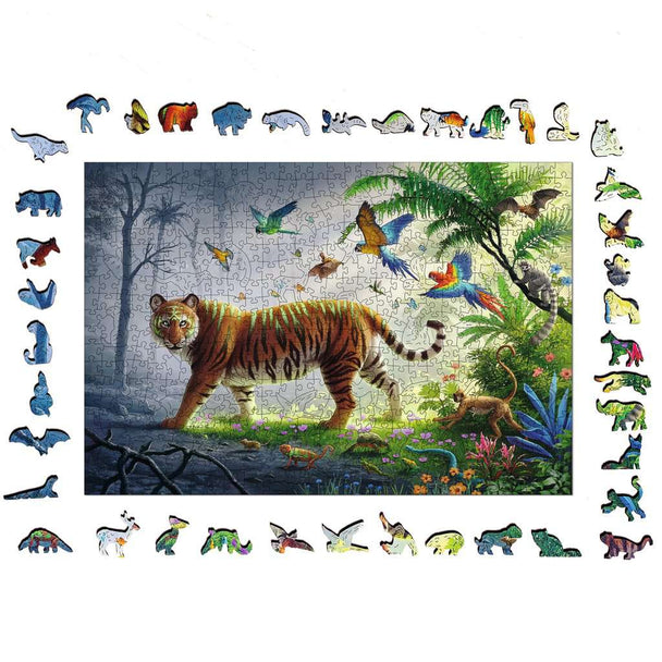 Wooden: Tijger in de jungle - Puzzel 500 stukjes - Ravensburger 00017514