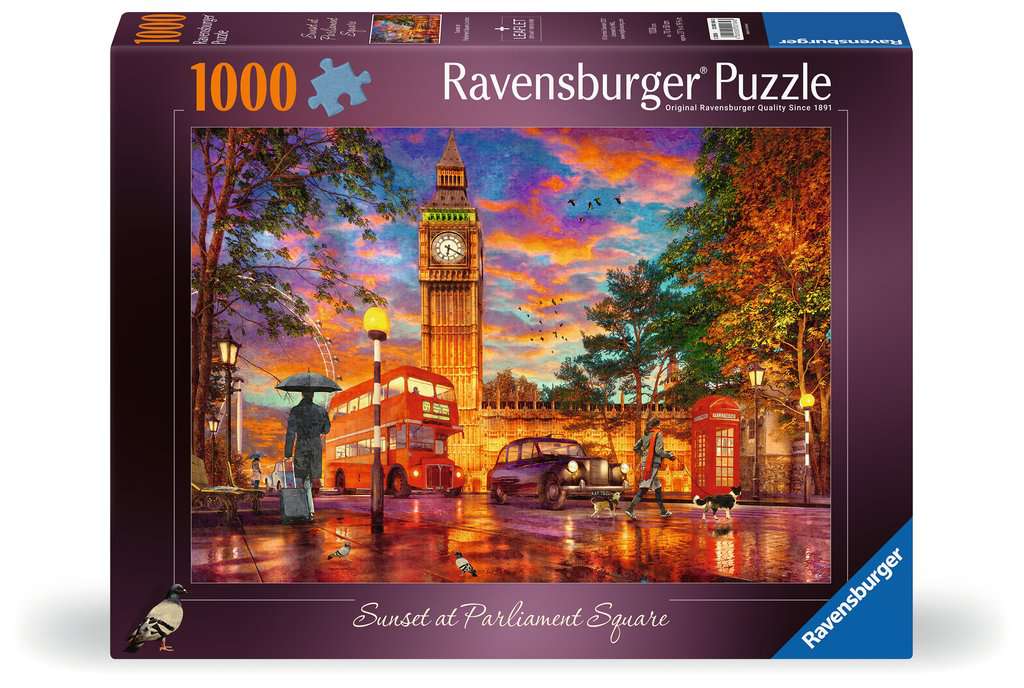 Zonsondergang op Parliament Square, Londen - Puzzel 1000 stukjes - Ravensburger 17141