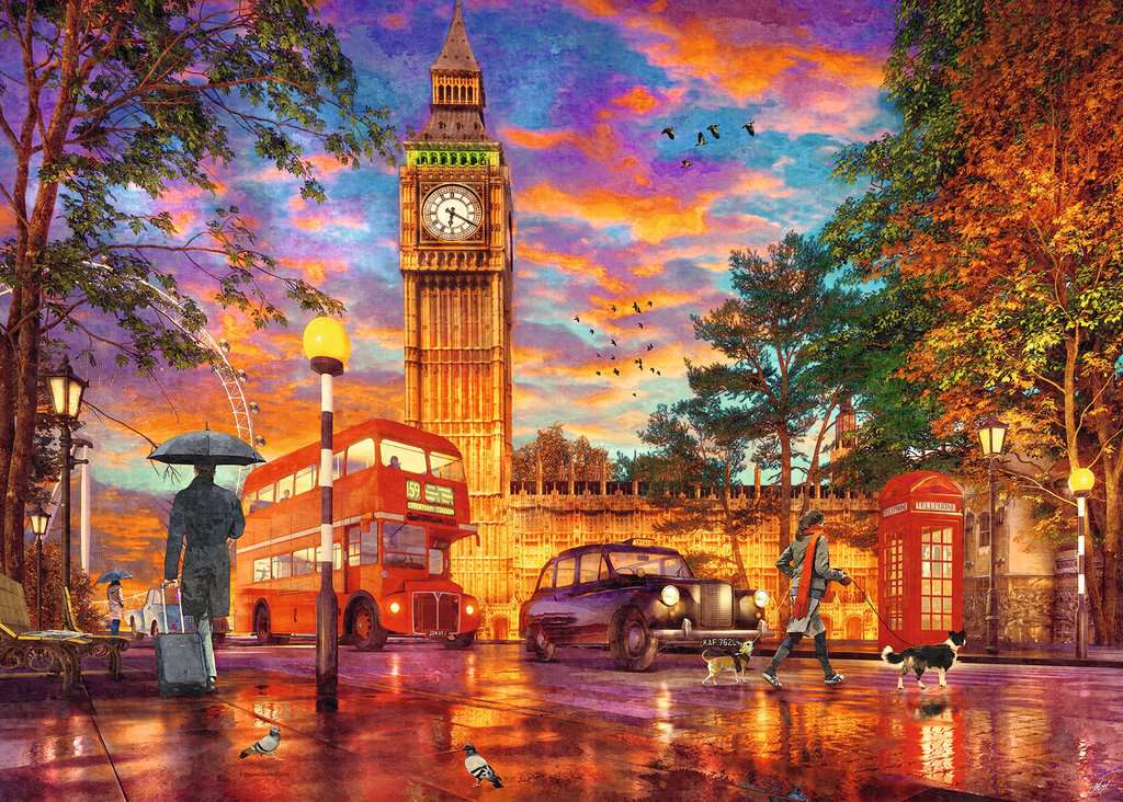 Zonsondergang op Parliament Square, Londen - Puzzel 1000 stukjes - Ravensburger 17141