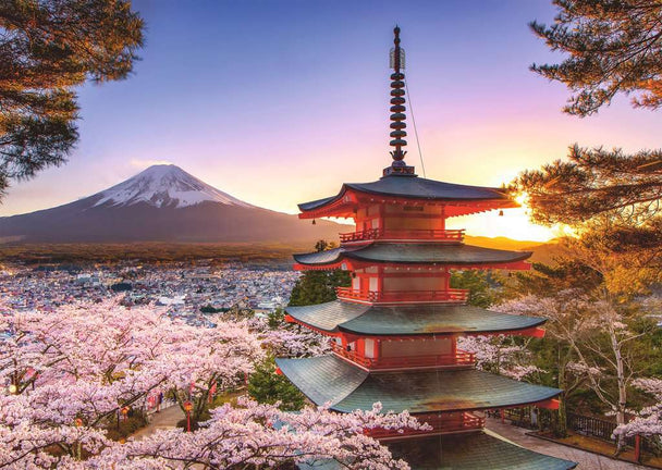 Kersenbloesem bij Mount Fuji - Puzzel 1000 stukjes - Ravensburger 120005827