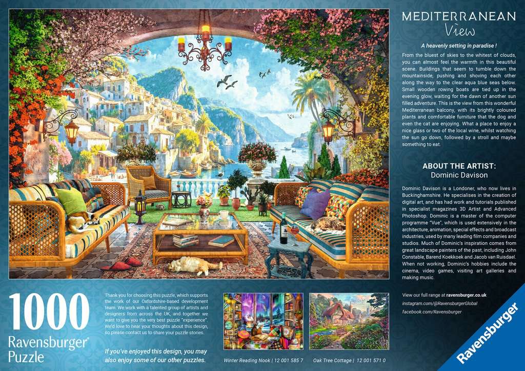 Mediterranean Terrace View - Puzzel 1000 stukjes - Ravensburger 12001576
