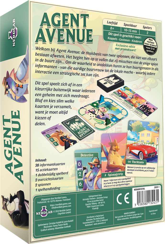 Agent Avenue - bordspel voor 2 spelers van Nerdlab