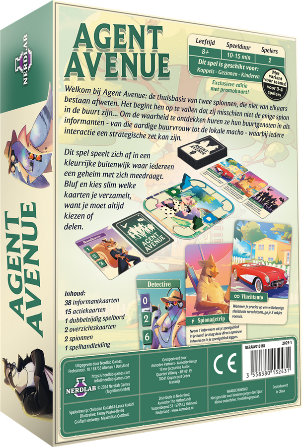 Agent Avenue - bordspel voor 2 spelers van Nerdlab
