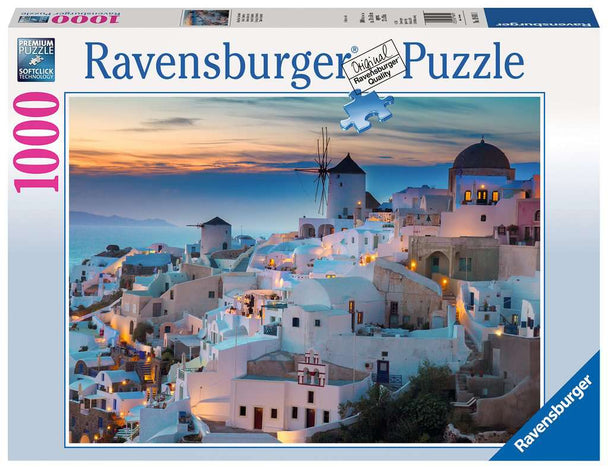 Avond in Santorini - Puzzel 1000 stukjes - Ravensburger 19611