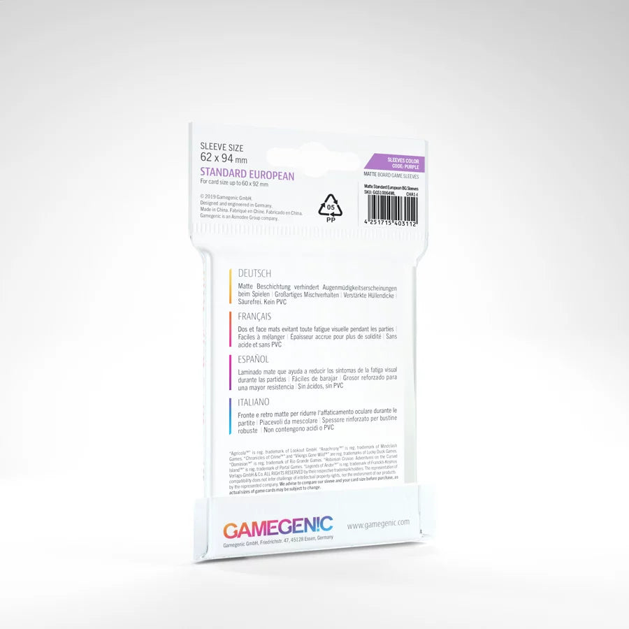Prime board game sleeves - Standard European MATTE - 62 x 94mm