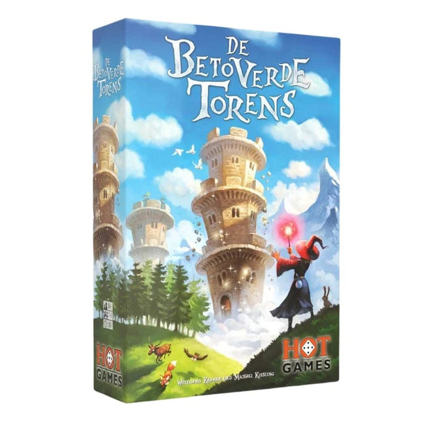 Voorzijde van de gesloten doos van het bordspel De Betoverde Torens