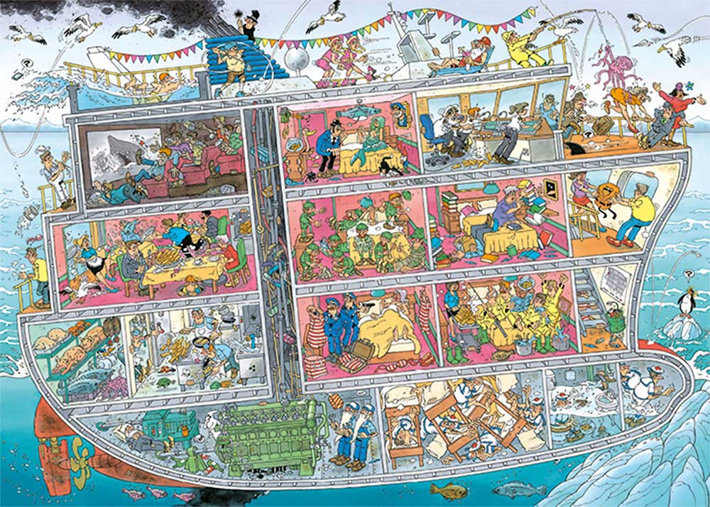 Cruiseschip - Jan van Haasteren - Puzzel 1000 stukjes